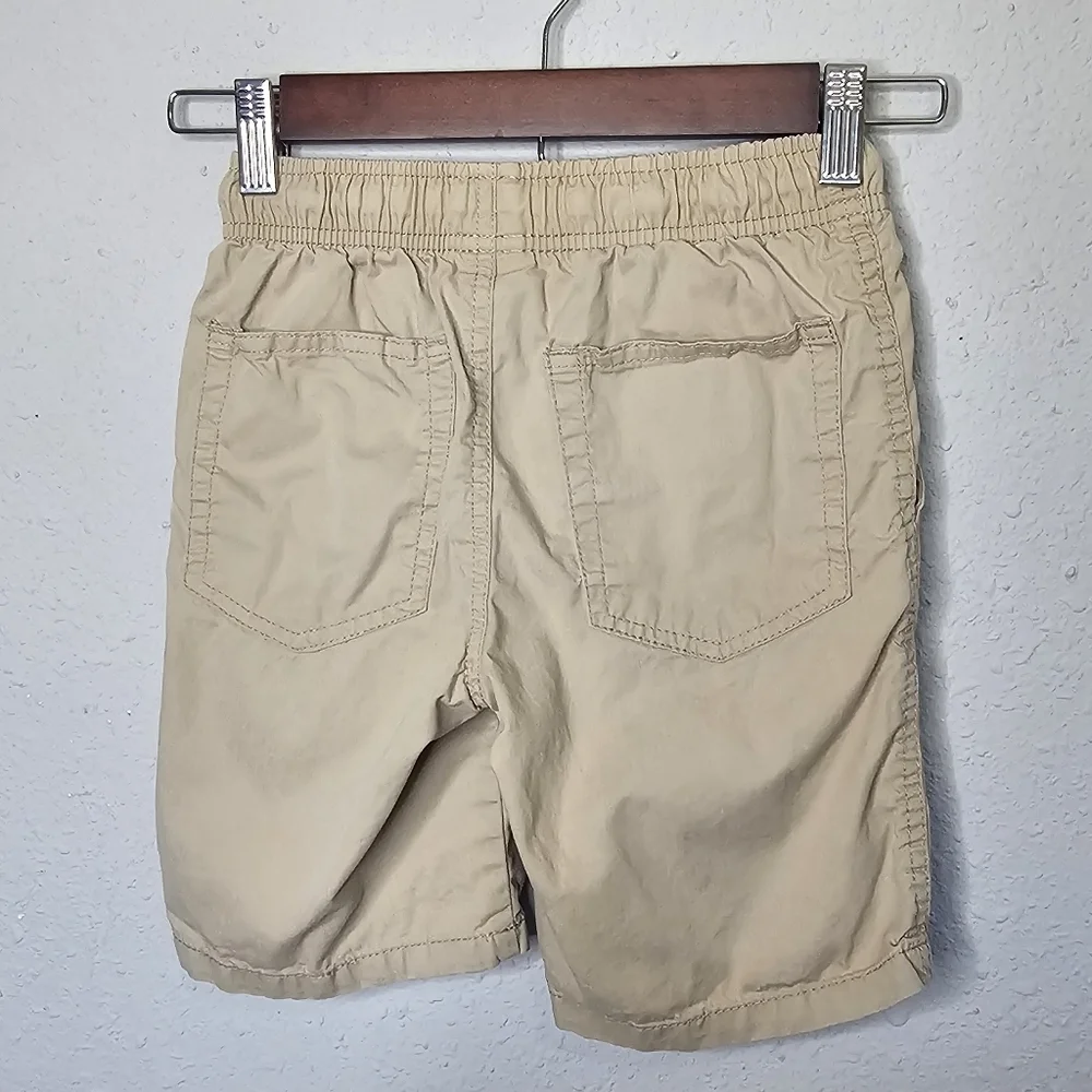 Cat & Jack Boys Small‎ 6/7 Khaki Shorts Elastic Drawstring Waist Preppy Casual